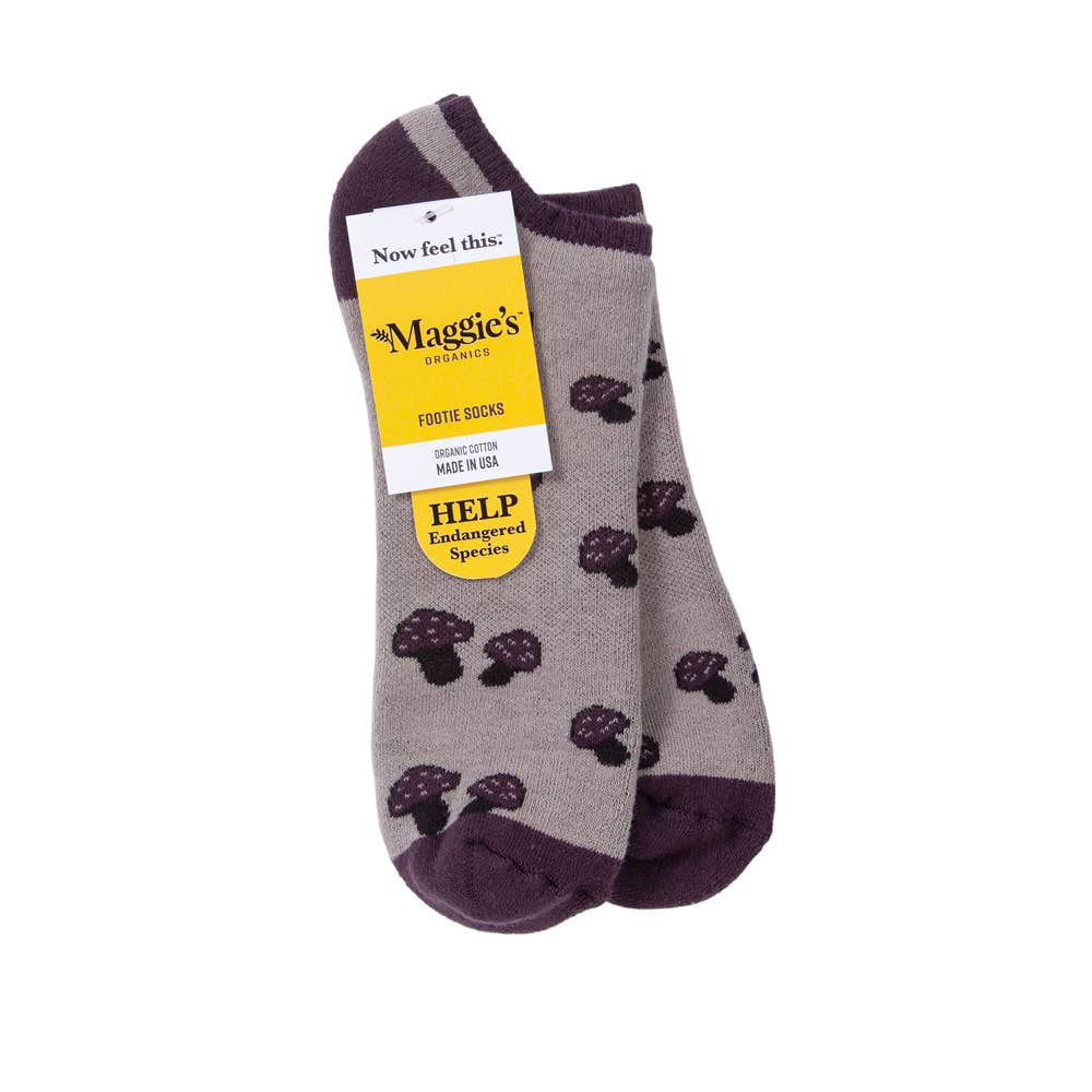 Taupe Mushroom Organic Cotton Footie Socks
