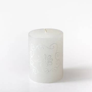 White/White Taper Candle - Set of 2