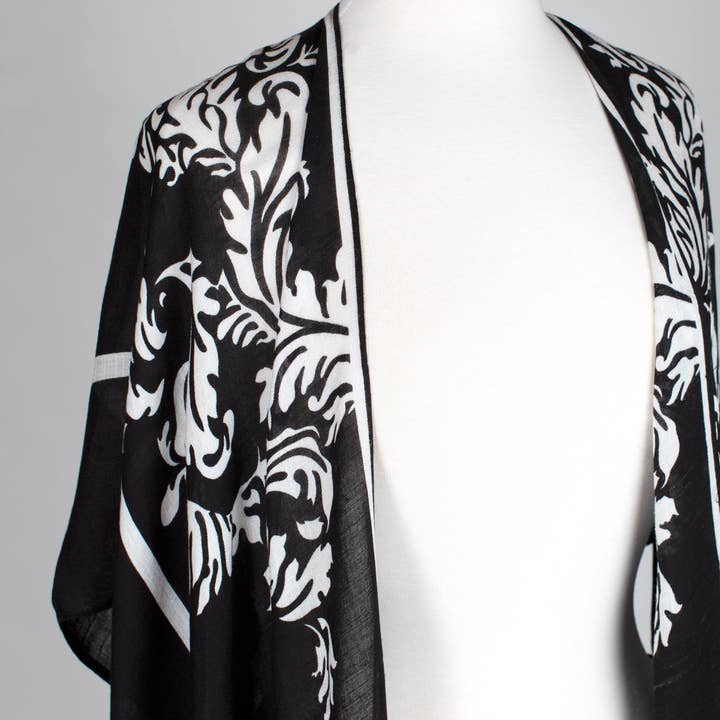 Damask Print Viscose Wrap/Jacket