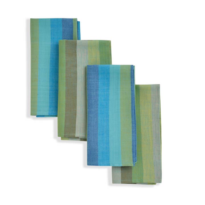 Rainfall Greens Handwoven Cotton Napkin (16' X 16") - Set of 4