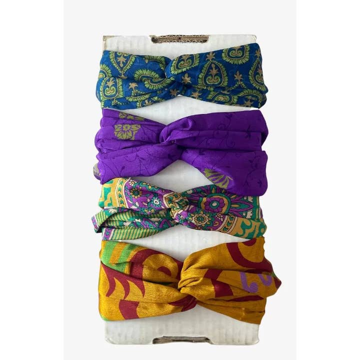 Double Wrapped Loop Recycled Sari Headband