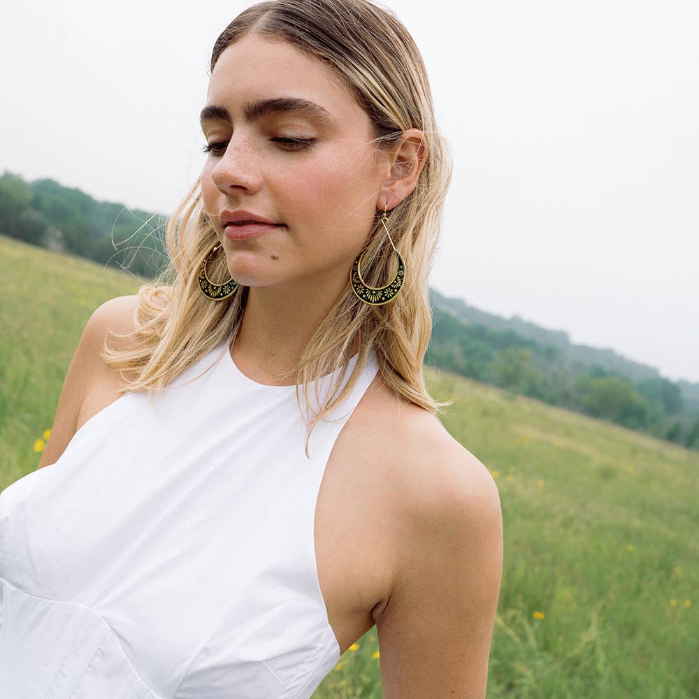 Crescent Moon Hoop Earrings