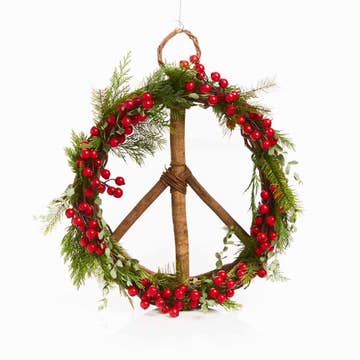 Vine Natural Wreath Peace Sign