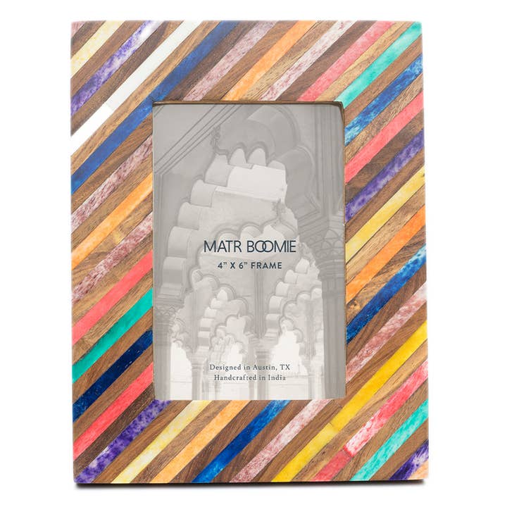 Multi Color Bone & Wood Frame (4" X 6")