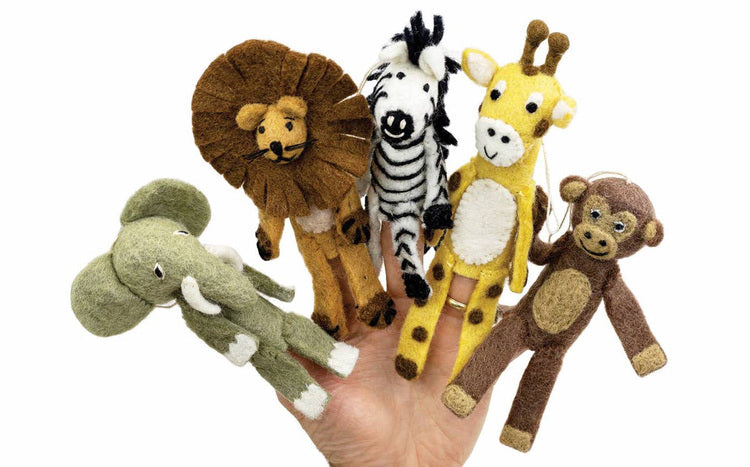 Felt Safari Finger Puppet - Assorted