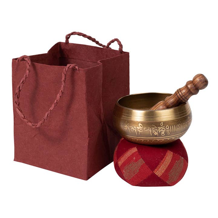 Bronze Singing Bowl with Pillow (4" D)