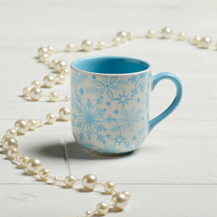 Snowflake Painted Ceramic Mug