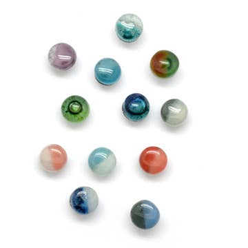 Round Glass Stud Earrings - Assorted