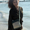 Green Stonewashed Cotton Crossbody Bag (12&quot; W x 9&quot; H)