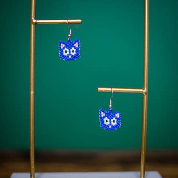 Beaded Cat Head Earrings - Assorted