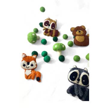 Forest Animals & Mushroom Felt Garland (72" L)