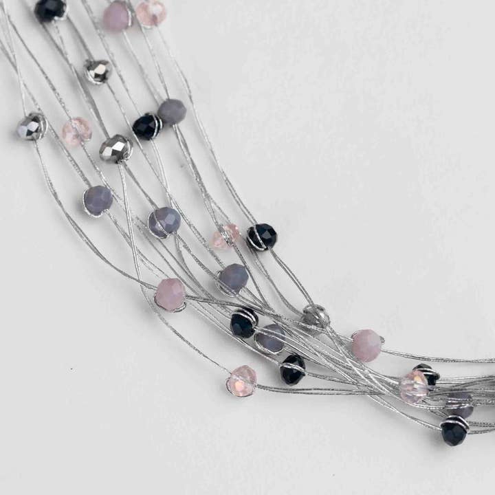 Airy Multi-Thread Glass Necklace (34&quot; L)