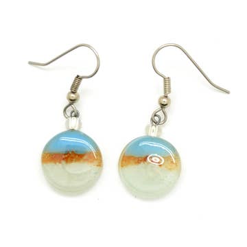 Tiny Round Glass Earrings - Assorted