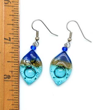 Tiny Almond Glass Earrings - Assorted
