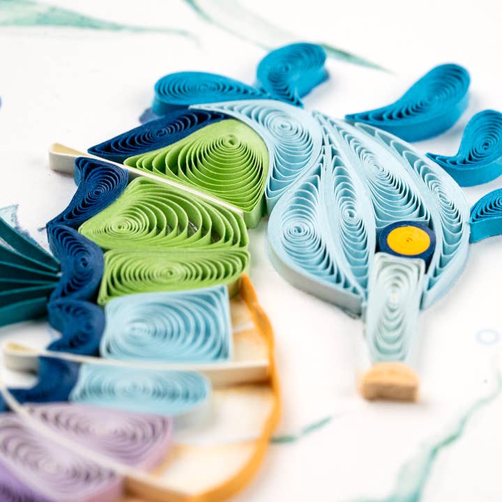 Quilled Colorful Seahorse Card