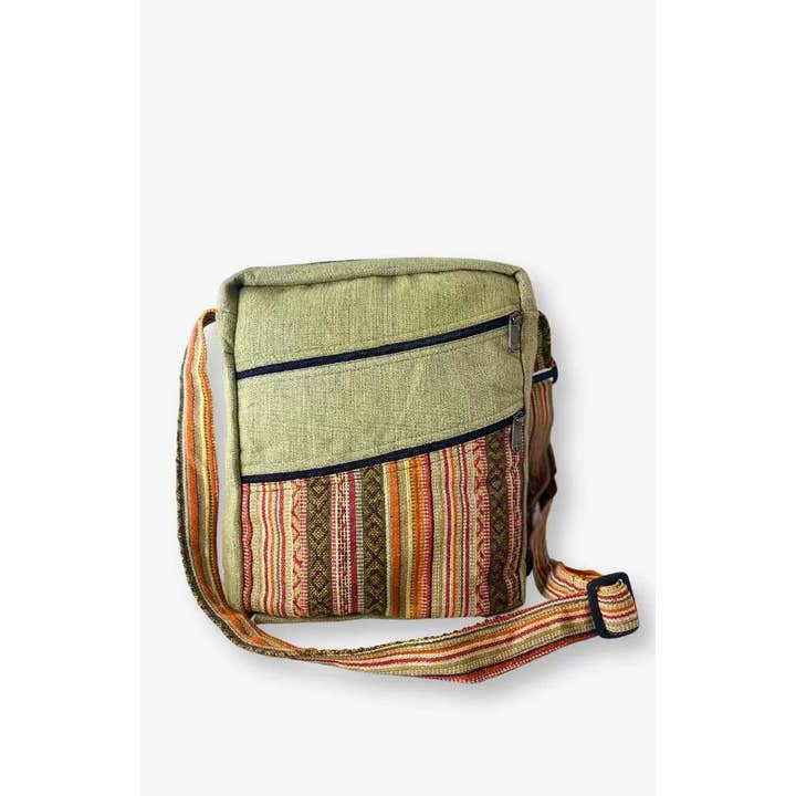 2-Zip Solid Cotton Crossbody Bag (10&quot; x 12&quot;)