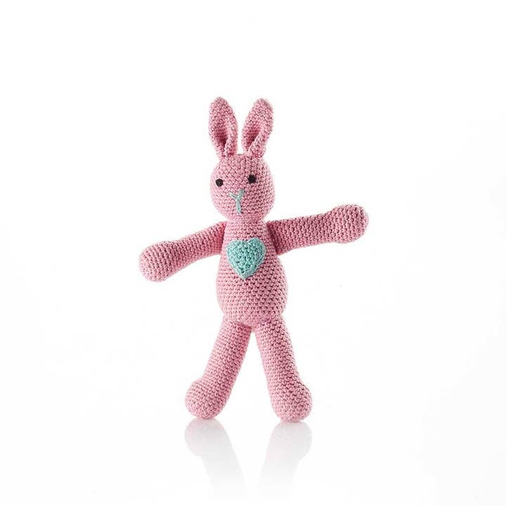 Pink Love Stuffed Crochet Bunny