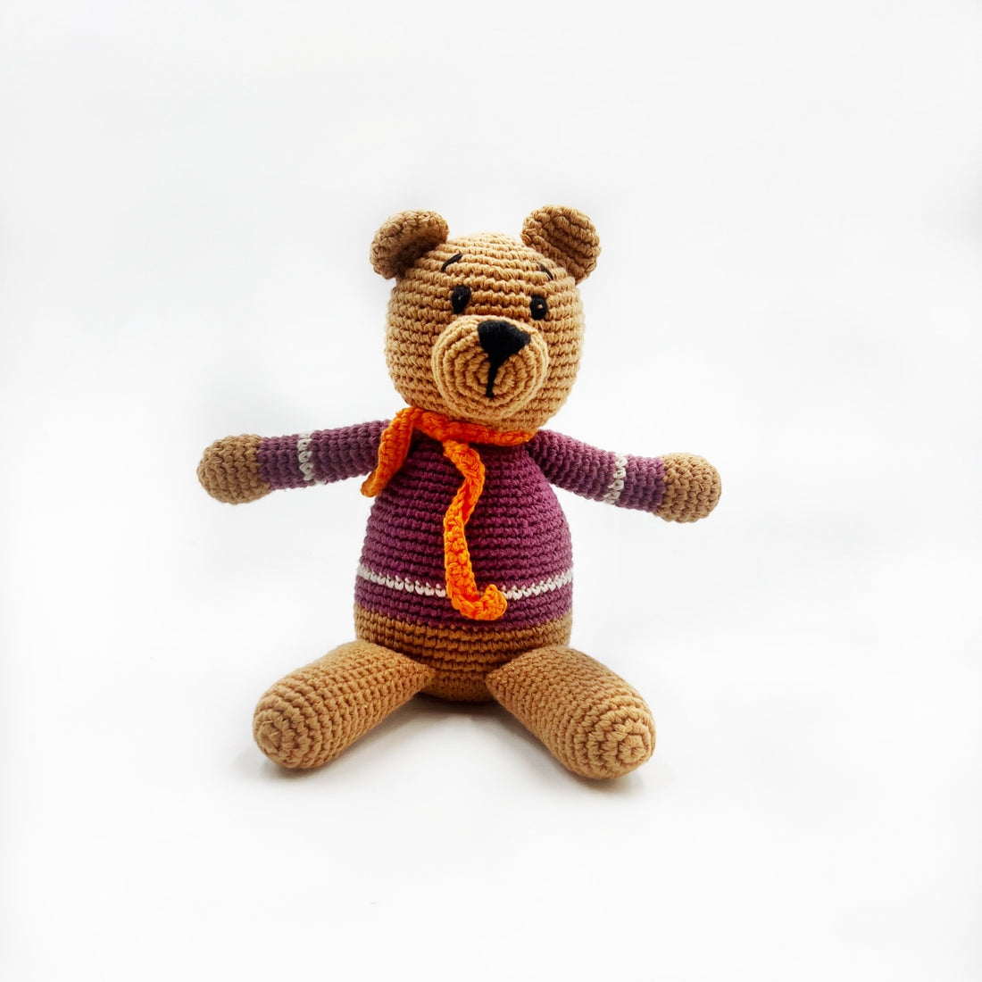 Purple Plush Bear Organic Crochet Cotton