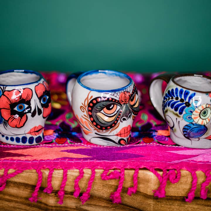 La Catrina Sugar Skull Painted Ceramic Mug