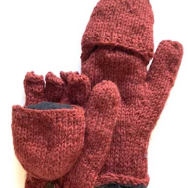 Cable Knit Wool Glittens - Assorted