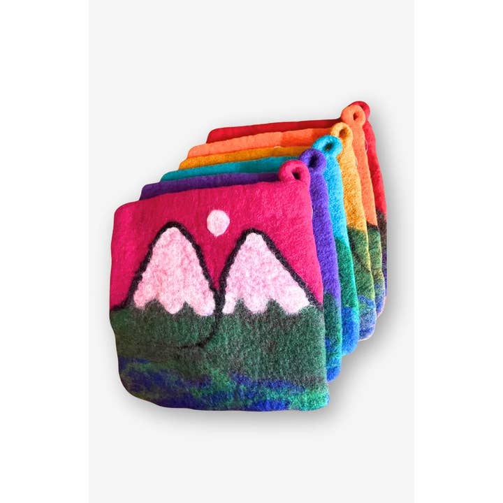Mountain &amp; Moon Square Felt Trivet - Assorted