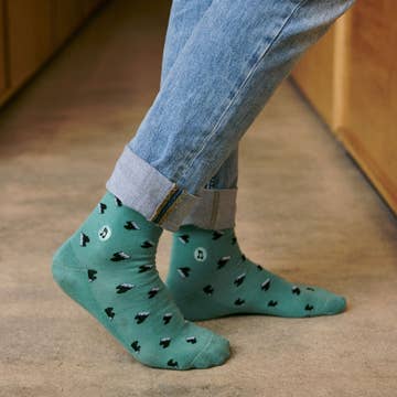 Green Piano Support Music Socks (M)