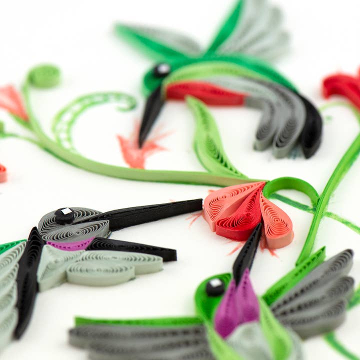 Quilled Hummingbird Trio Card