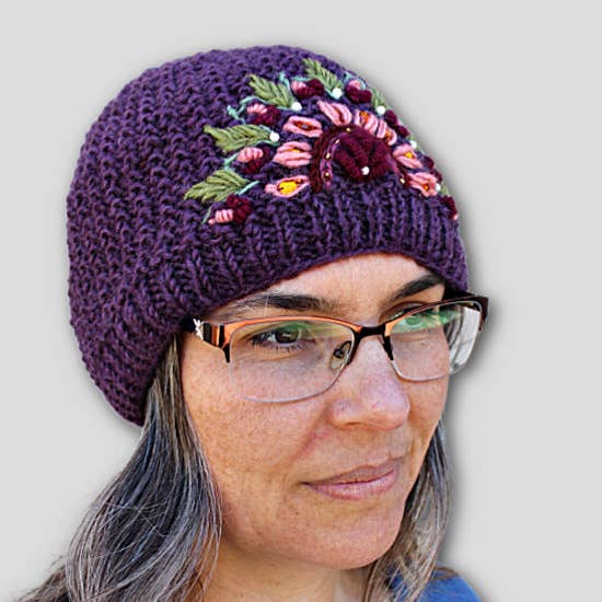 Beaded Embroidered Wool Hat - Assorted