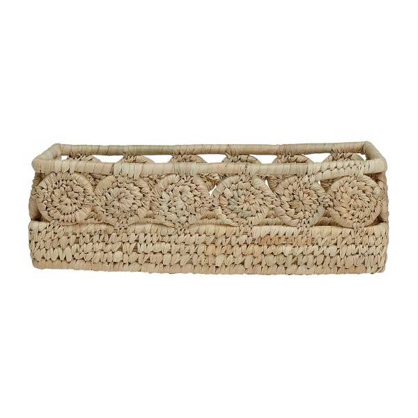 Palm Leaf Medallion Bread Basket (11&quot; x 6&quot;)