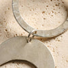 Silver Brass Crescent Hoop Earrings (2.5&quot; L)