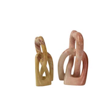 Kisii Stone Eternal Knot Heart Sculpture (6&quot; H)