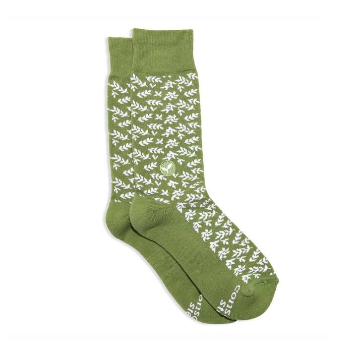 Green Plant Trees Socks, Medium