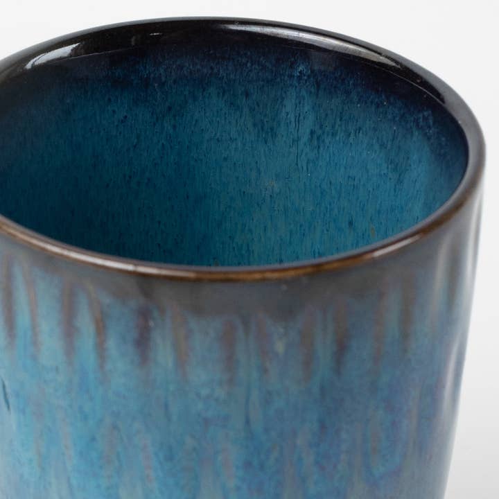 Blue/Black Drip Ceramic Ombre Mug (3.5&quot; D X 5&quot; H)