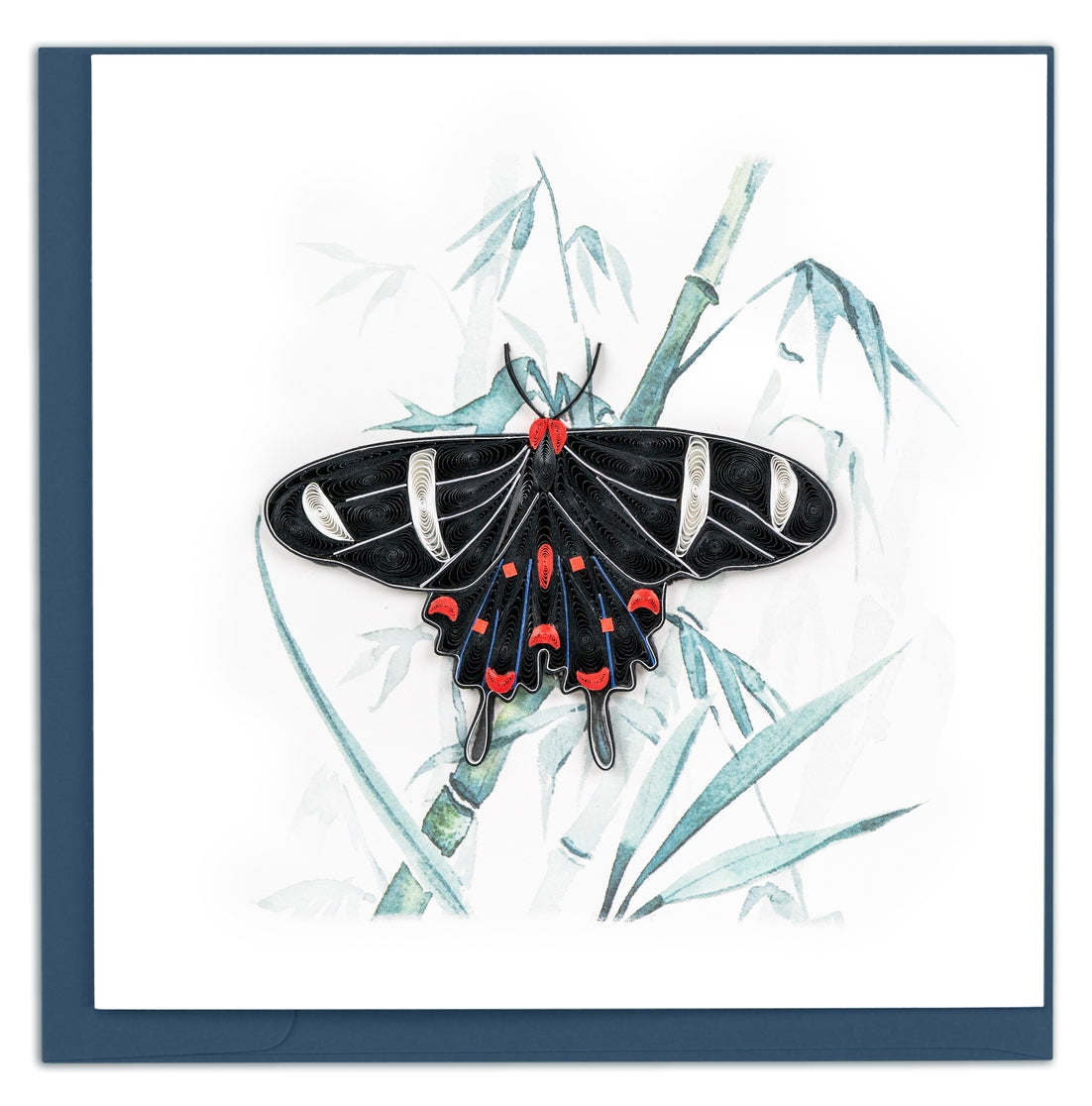 Quilled Butterfly On Bamboo Greeting Card