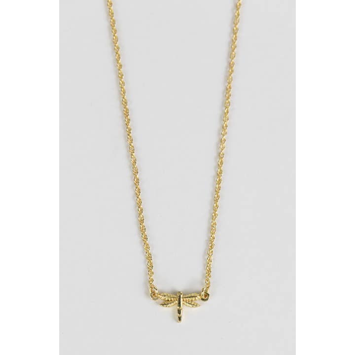 Dragonfly Pendant Necklace (15&quot; L)