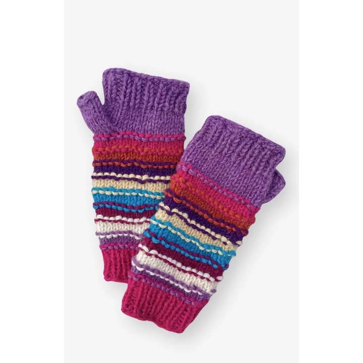 Colorful Stripe Wool Handwarmer - Assorted