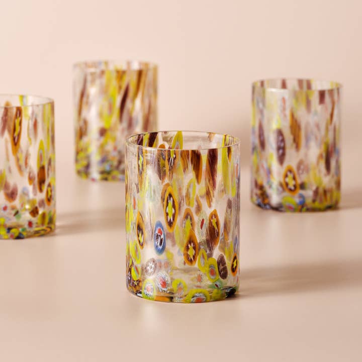 Confetti Glass Tumbler (3&quot; D x 4&quot; H)