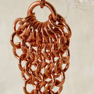 Copper Jump Ring Waterfall Earrings (1.75&quot; L)