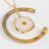 Horn &amp; Geode Pendant Necklace (24&quot; L)