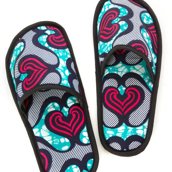 Ankara Cloth Slippers, Medium - Assorted