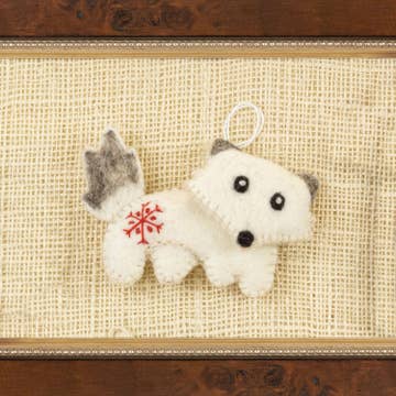 Snowflake Fox Felt Ornament