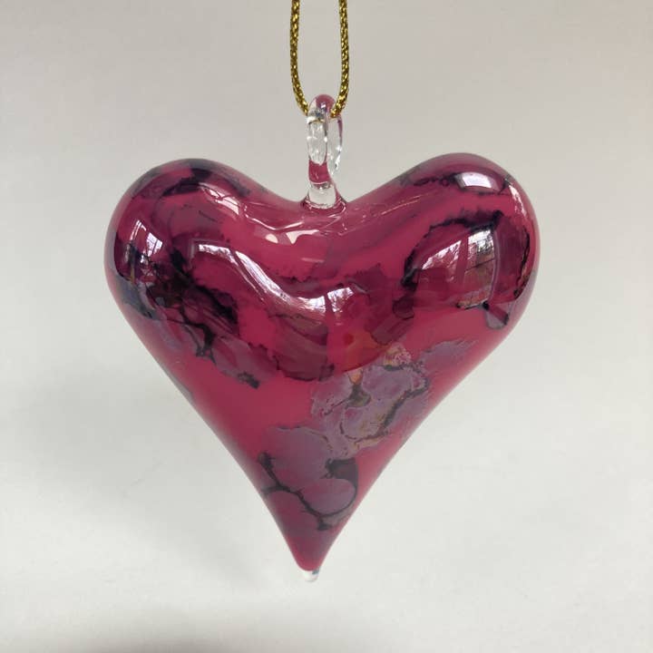 Heart Blown Glass Ornament