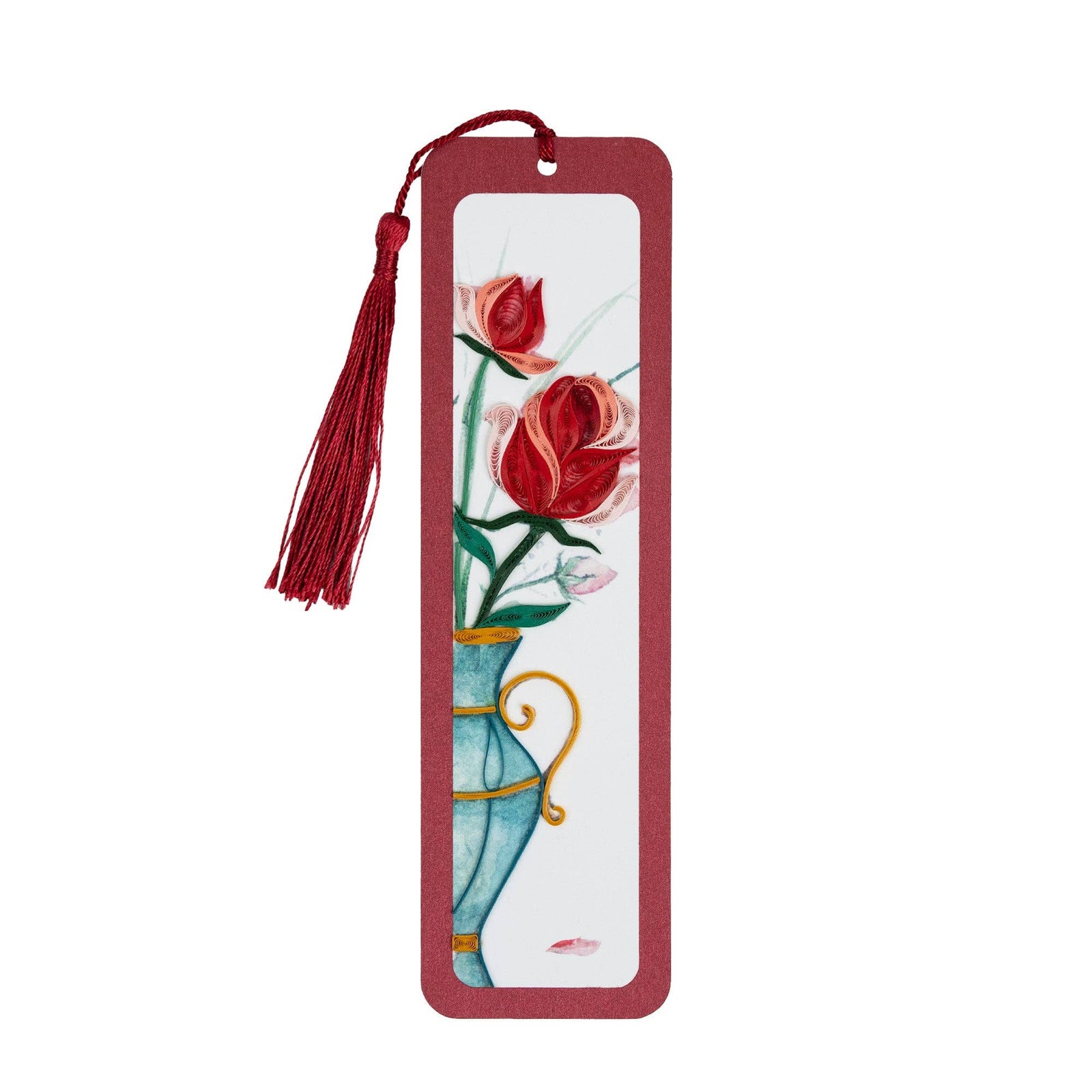 Handmade Quilled Paper Victorian Rose Bookmark