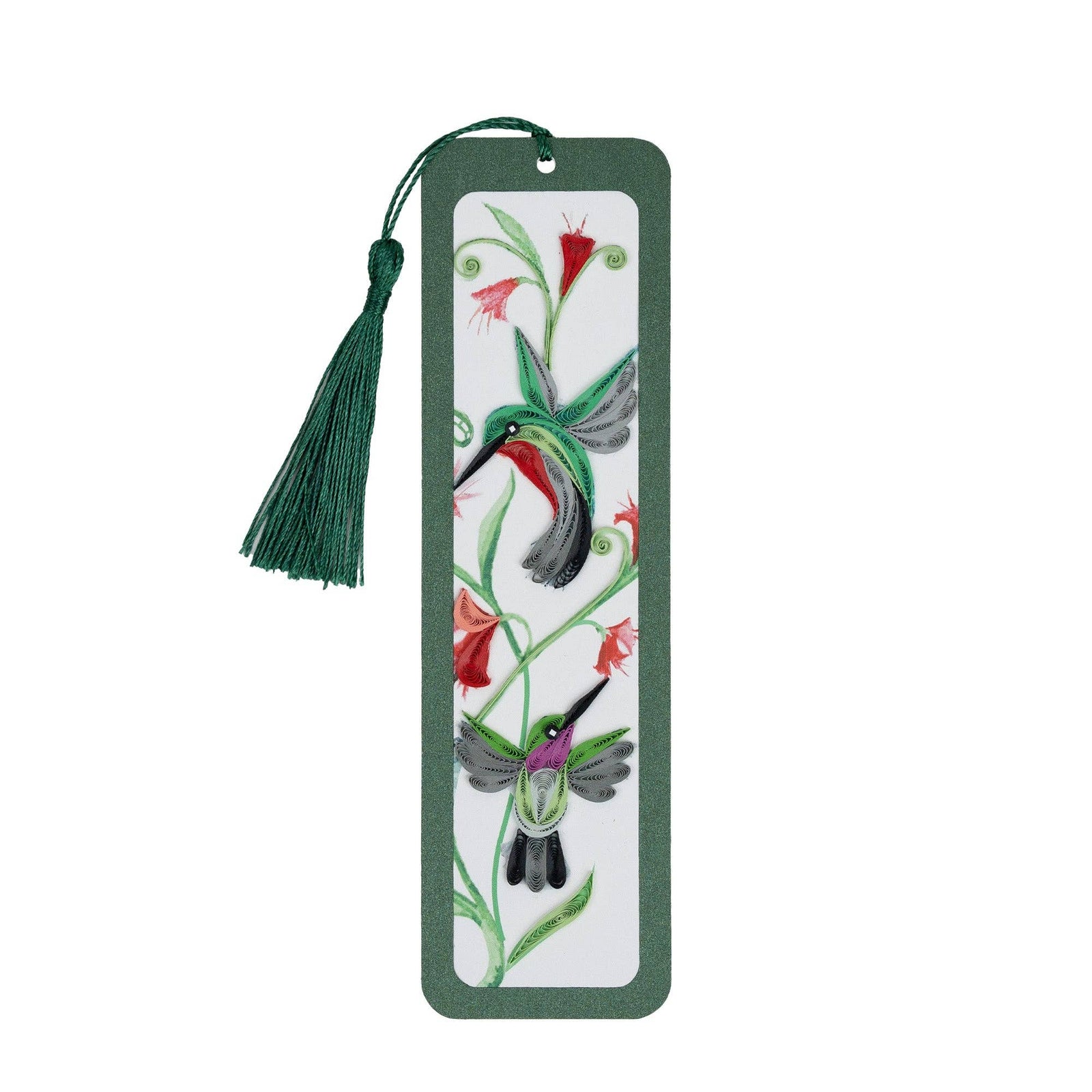 Handmade Quilled Paper Hummingbirds Bookmark