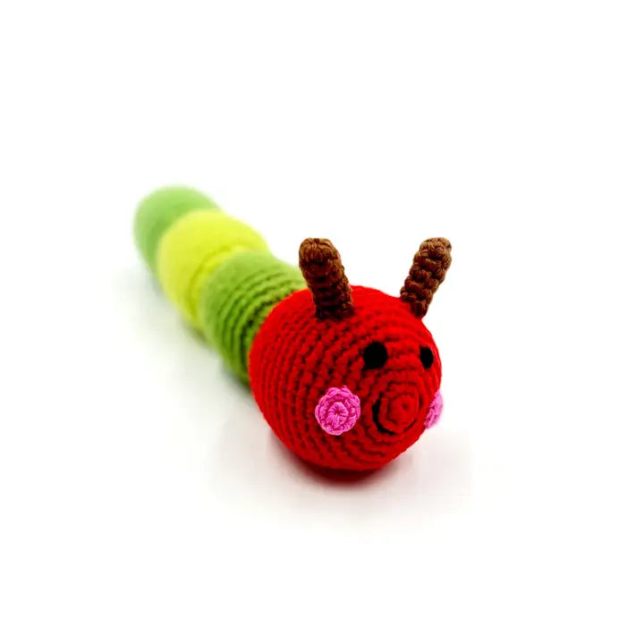 Red Caterpillar Rattle Crochet