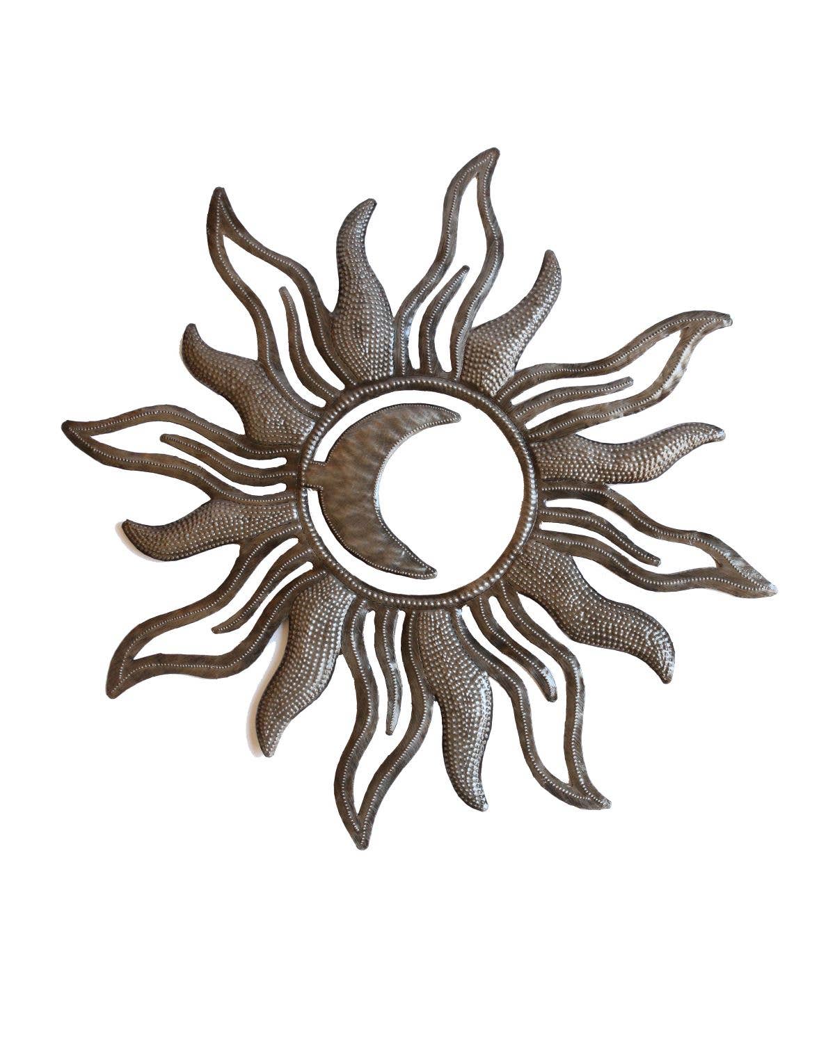 Sun and Moon Cut Metal Wall Art