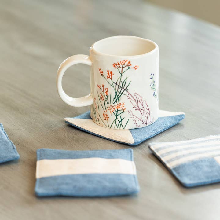 Recycled Denim Coasters - Set of 4
