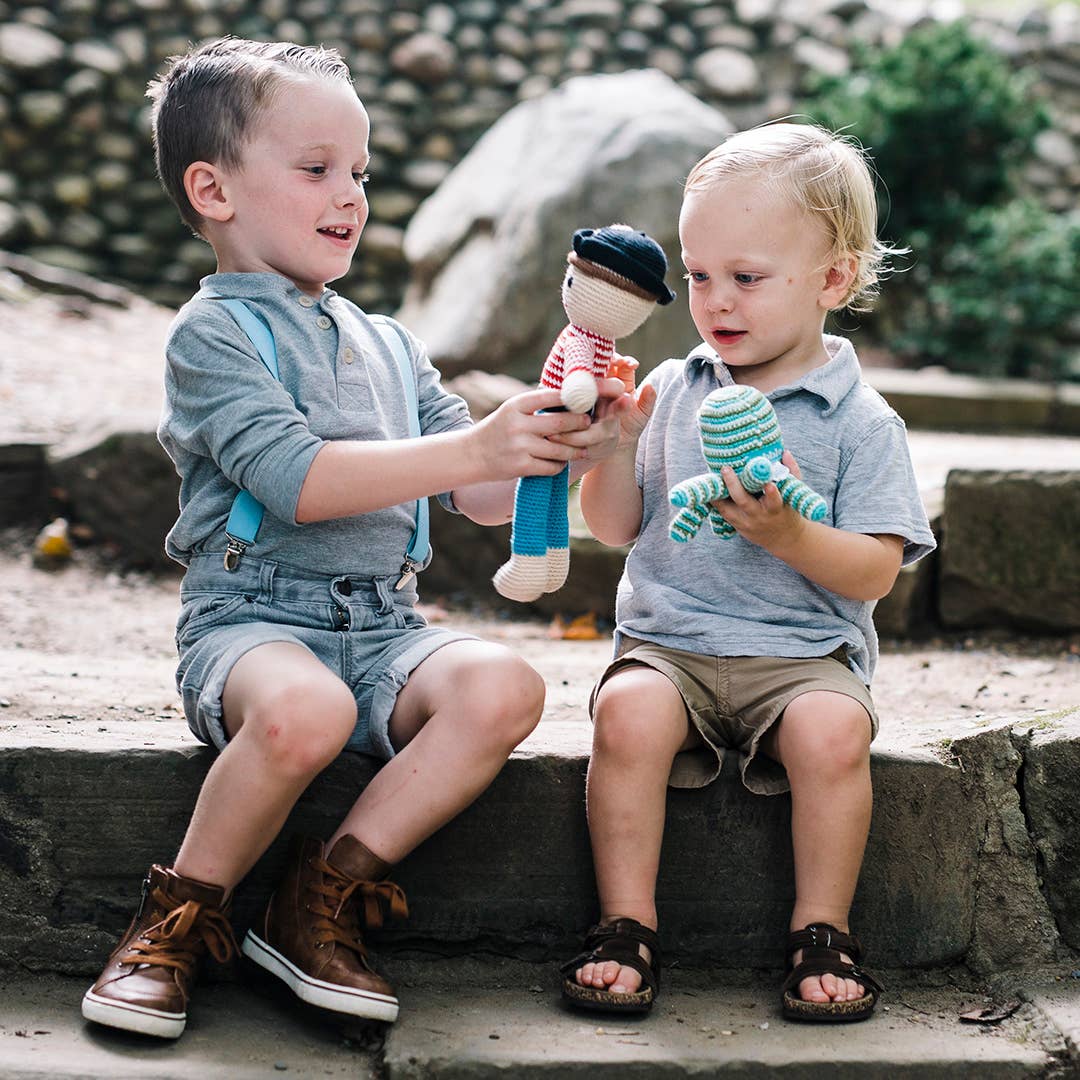Green Octopus Crochet Cotton Rattle