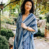 Blue &amp; White Diamonds Viscose Wrap/Jacket (30&quot; L)