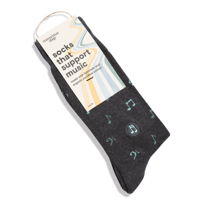 Black Notes Support Music Socks